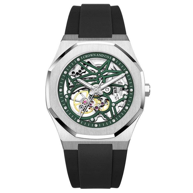 Ocho series Skeleton mud green anniversary 41mm | Rubber Strap