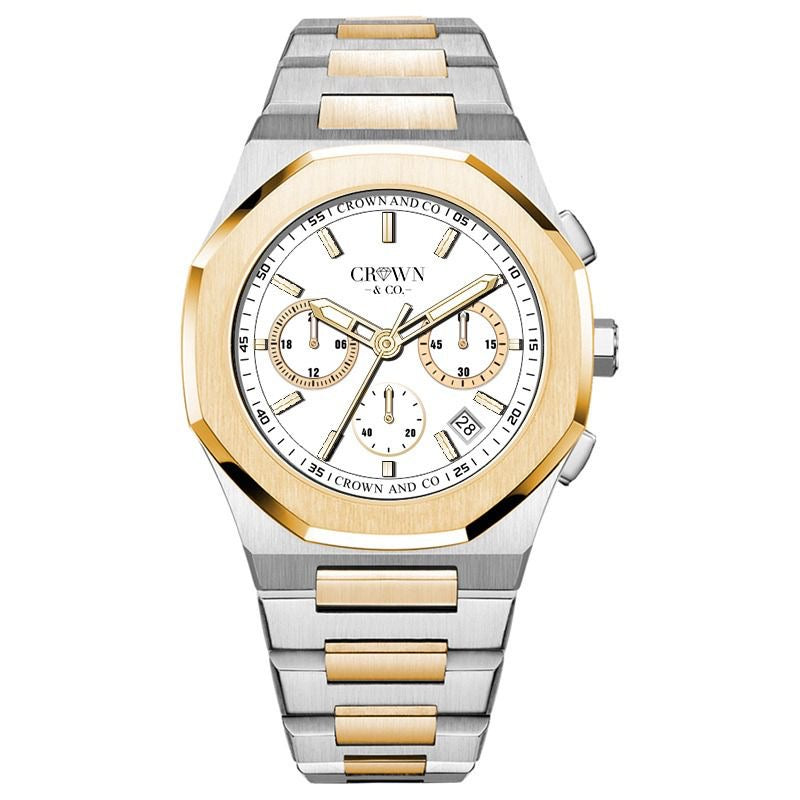 Ocho series steel and yellow white dial 41mm