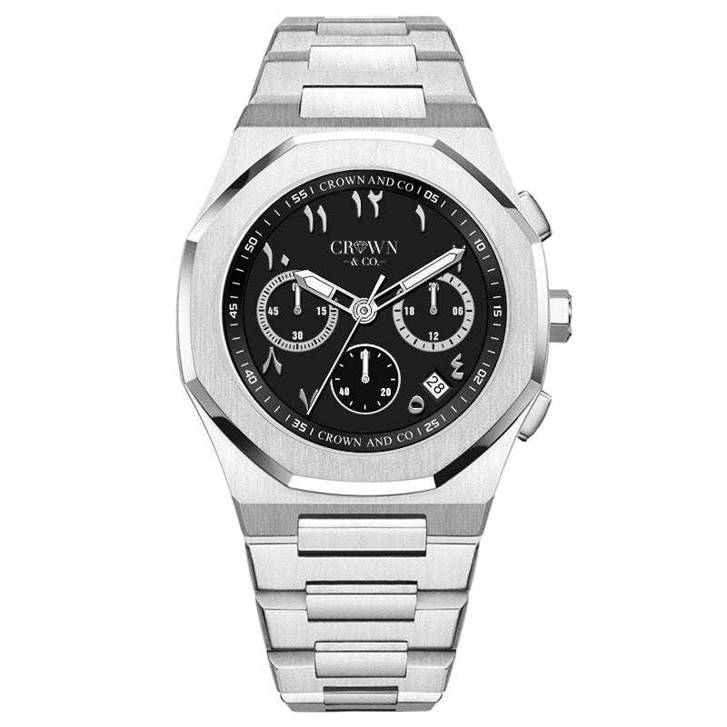 Ocho series black arabic dial 41mm