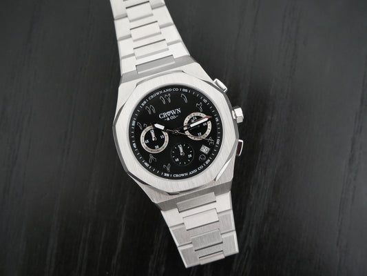 Ocho series black arabic dial 41mm