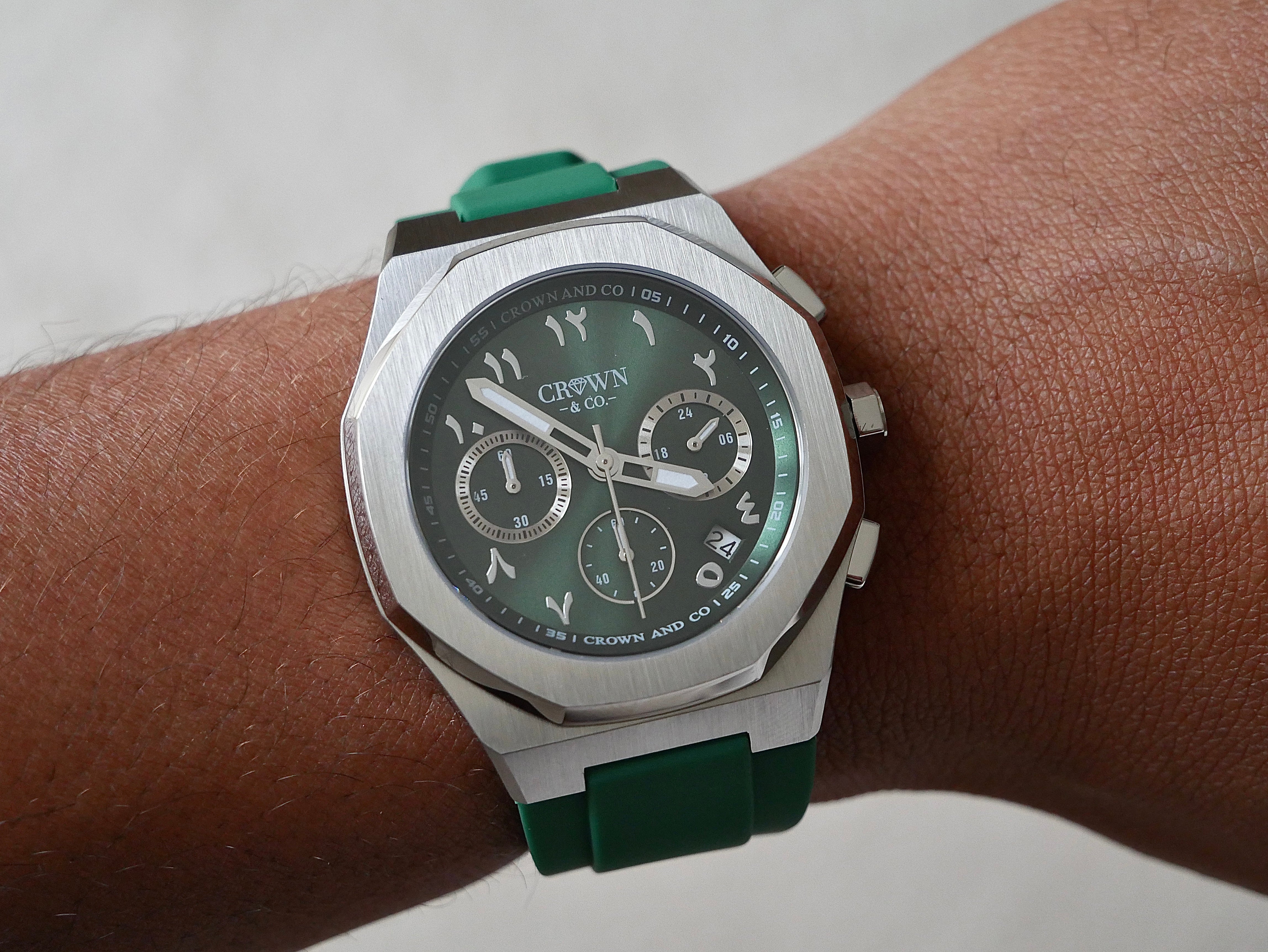 Ocho series arabic green dial 41mm | Green rubber strap
