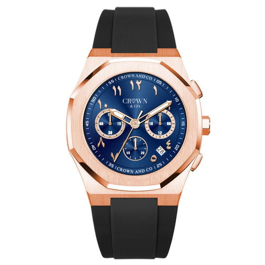 Rose Deep Blue arabic dial 41mm | Rubber strap