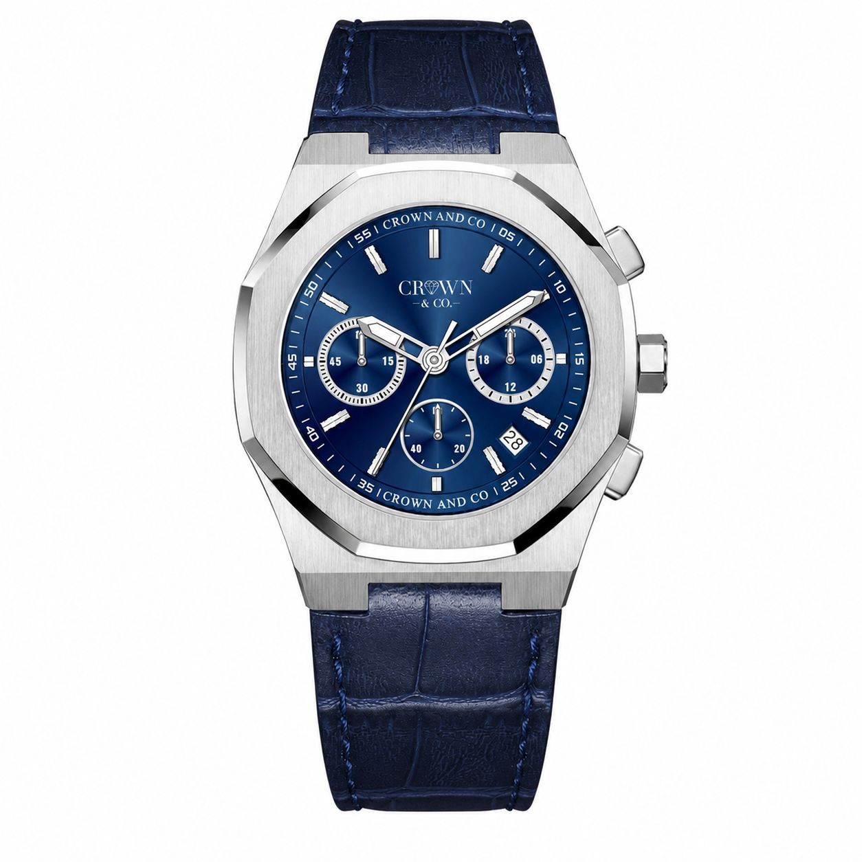 Ocho series Navy Blue dial 41| Blue Leather strap