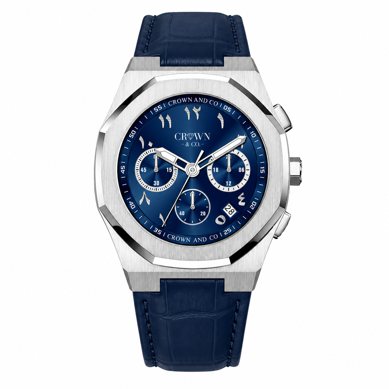 Ocho Series Arabic Navy Blue dial 41| Blue leather strap