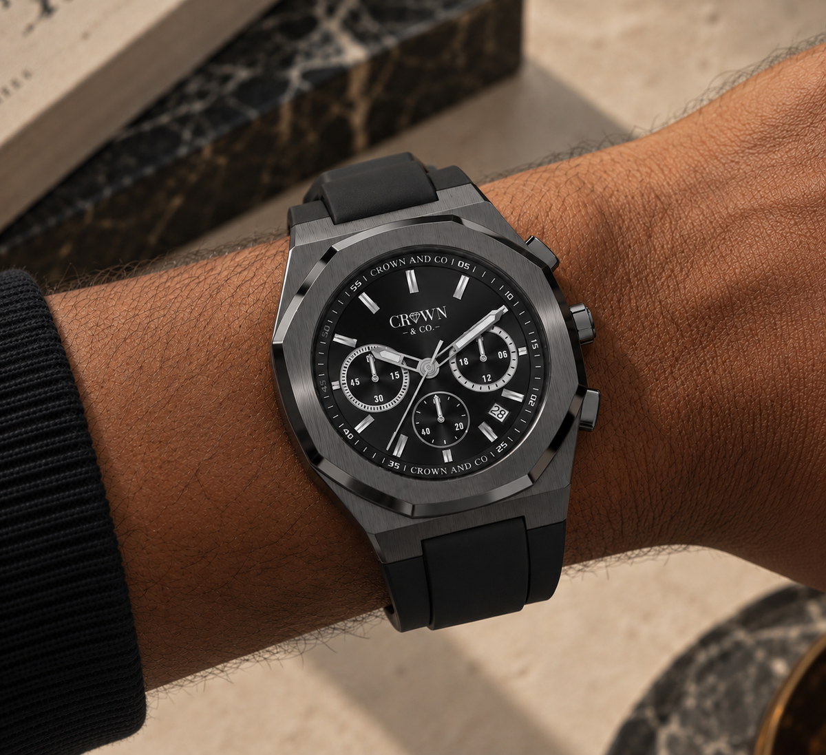 Ocho Series Triple Black 41 Rubber Strap| Black Friday Exclusive