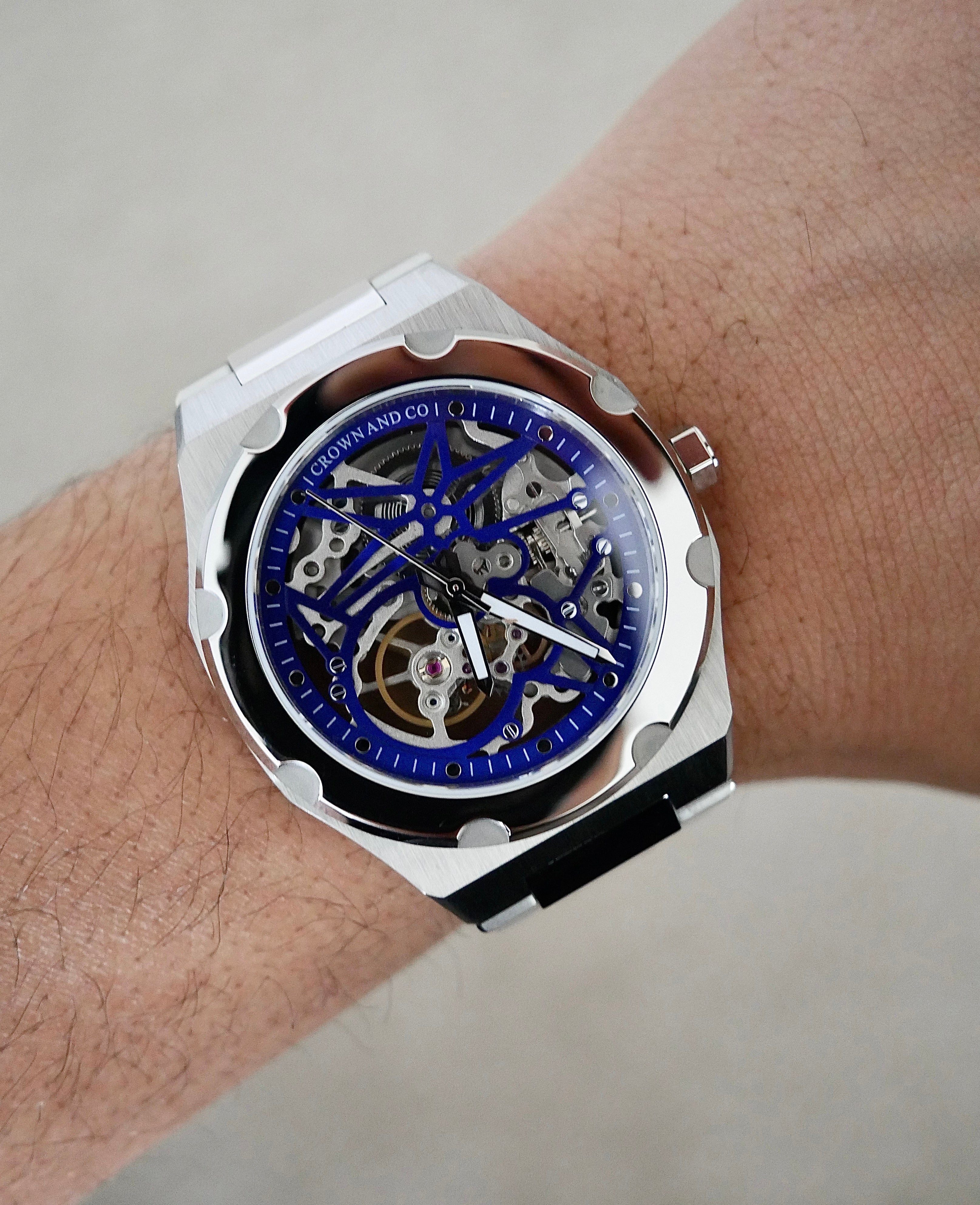 Crown Revolve skeleton blue dial 41