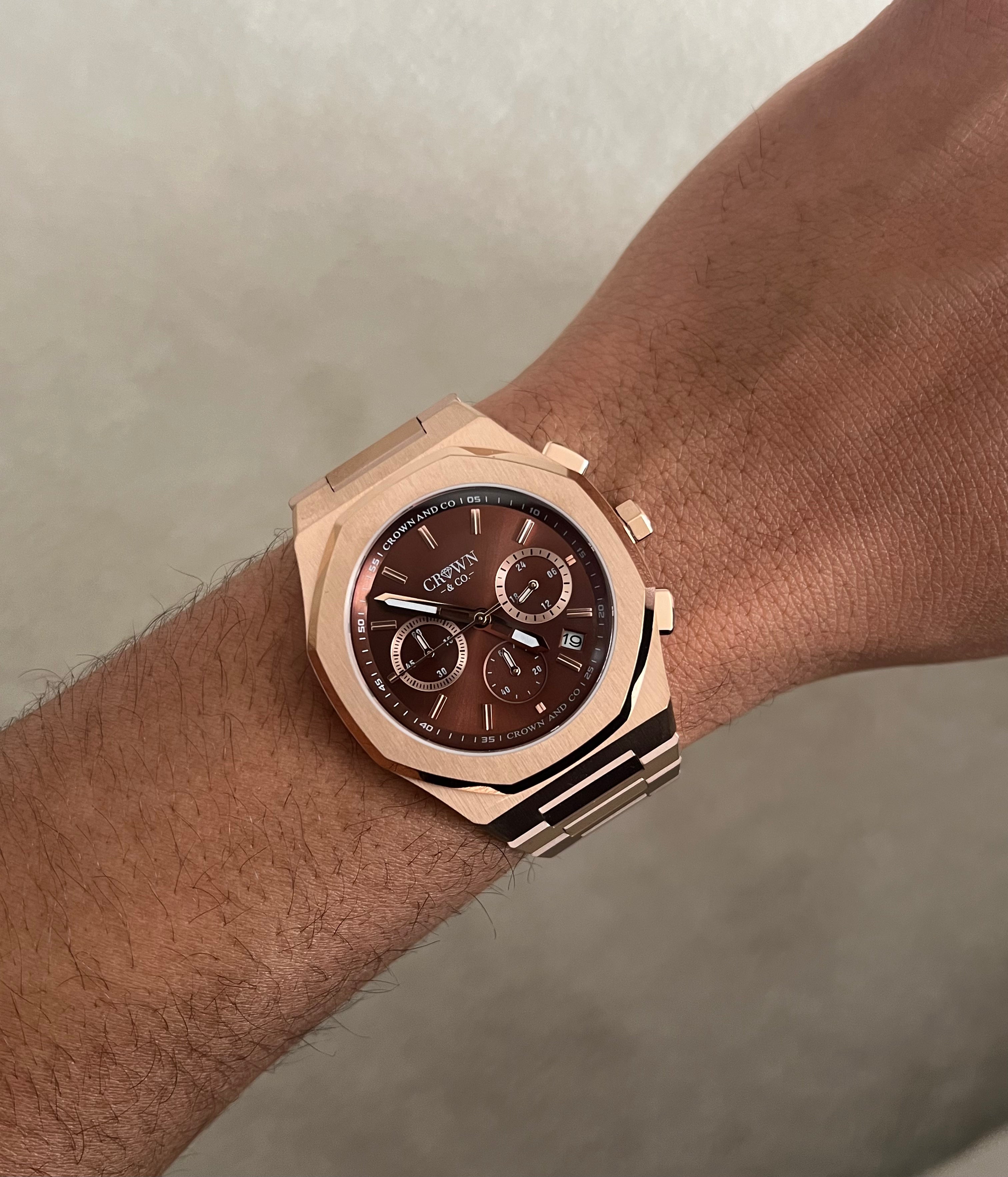 Ocho Series Chocolate Dial Rose Gold 41