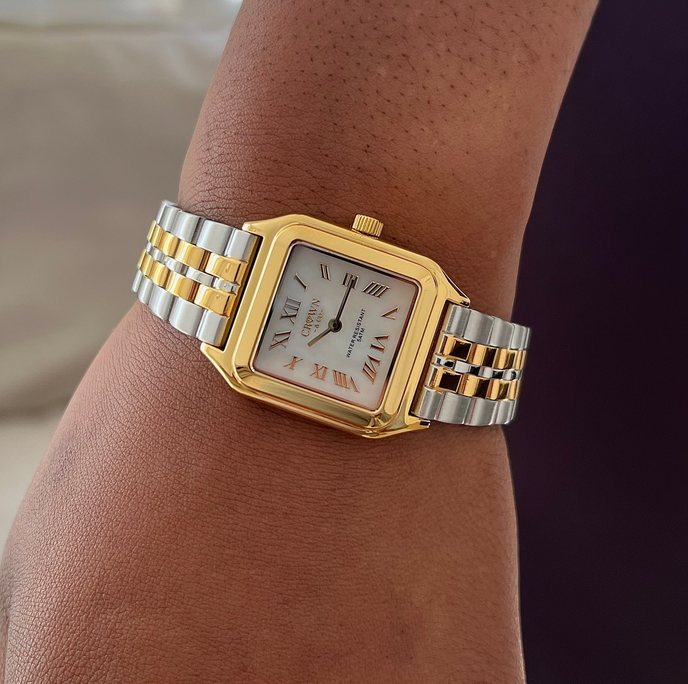 Crown square Steel & Yellow gold