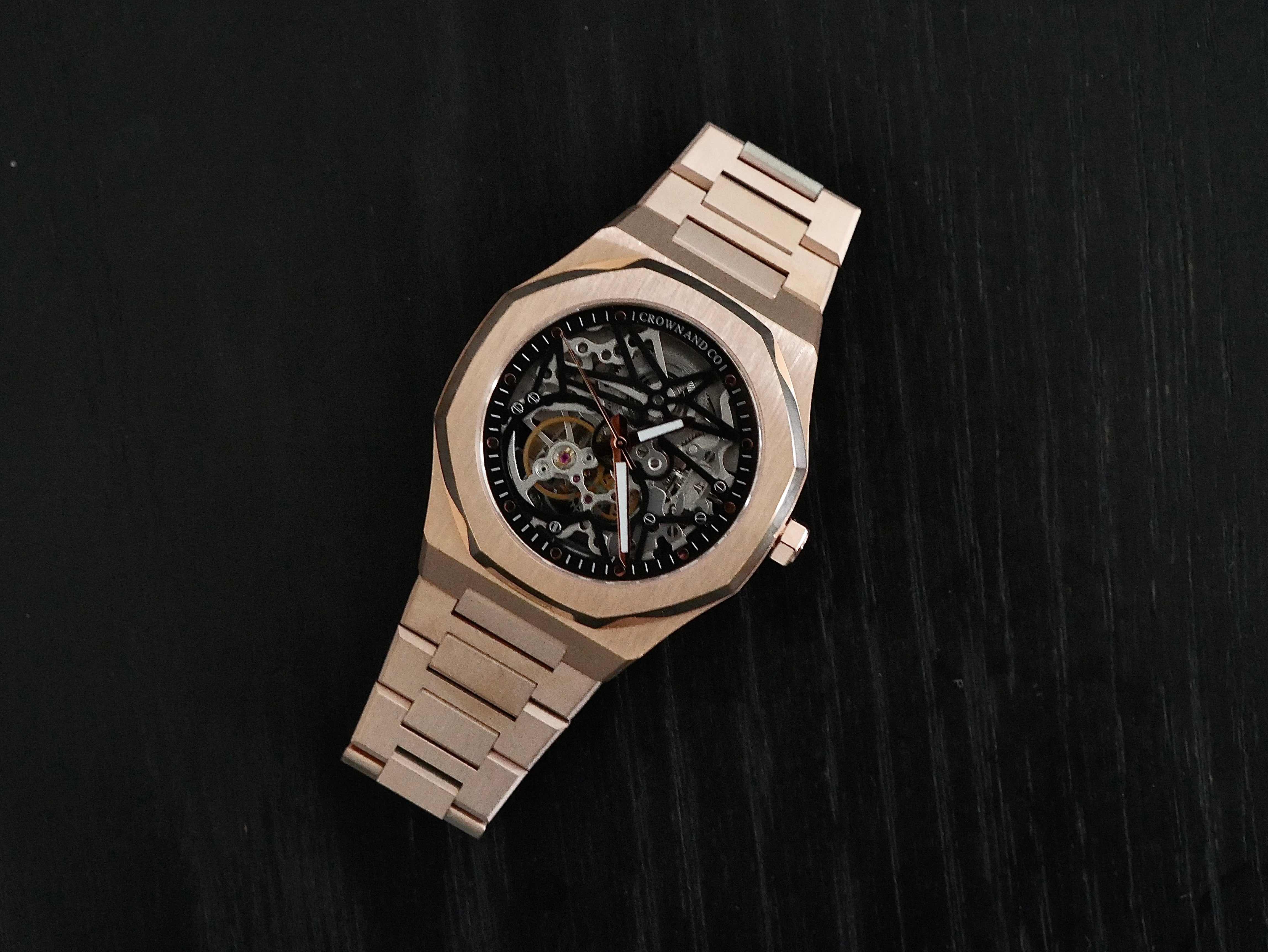 Skeleton Ocho series Rose black dial 41