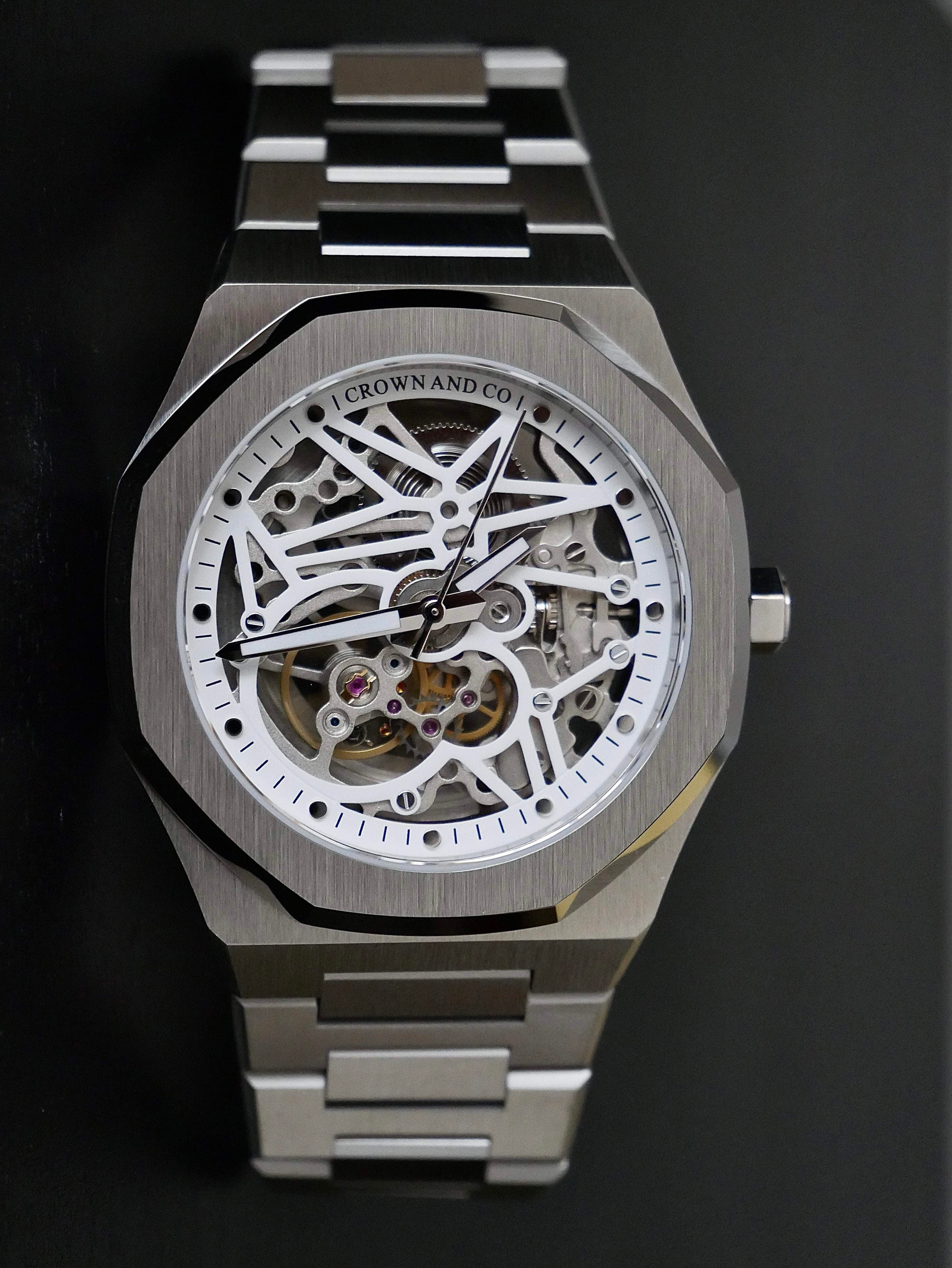Ocho series Skeleton white dial 41
