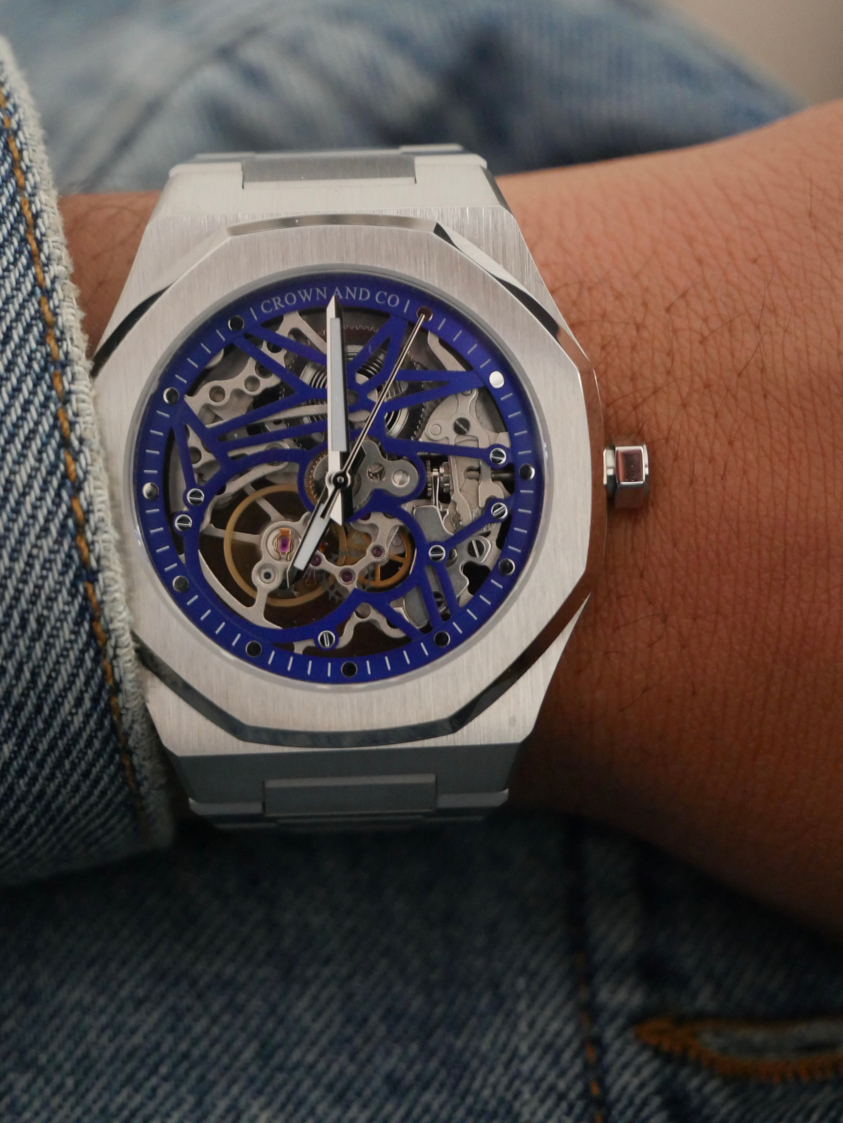Ocho series skeleton Blue dial 41