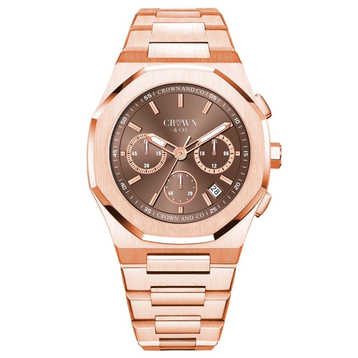 Ocho Series Chocolate Dial Rose Gold 41