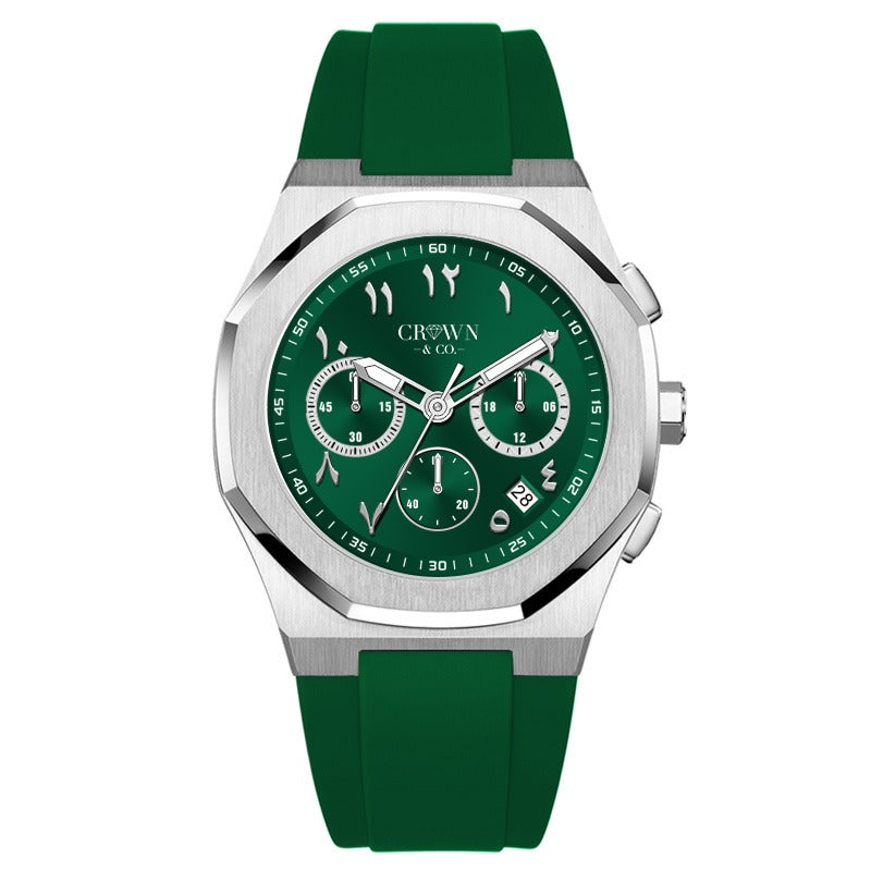 Ocho series arabic green dial 41mm | Green rubber strap