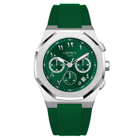 Ocho series arabic green dial 41mm | Green rubber strap