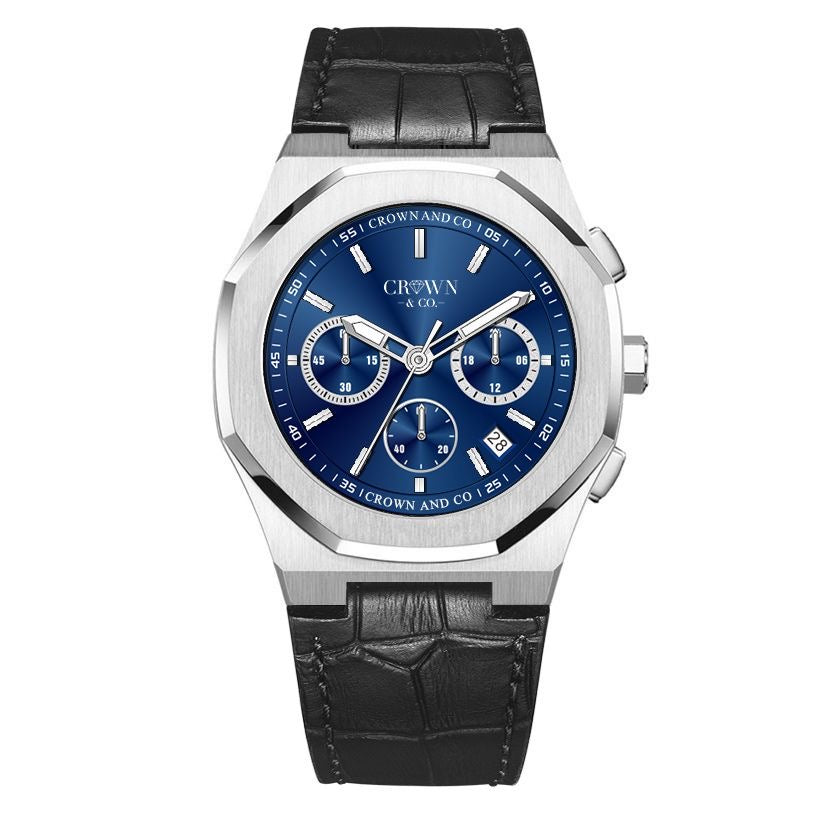 Ocho series Navy Blue dial 41mm | Leather strap