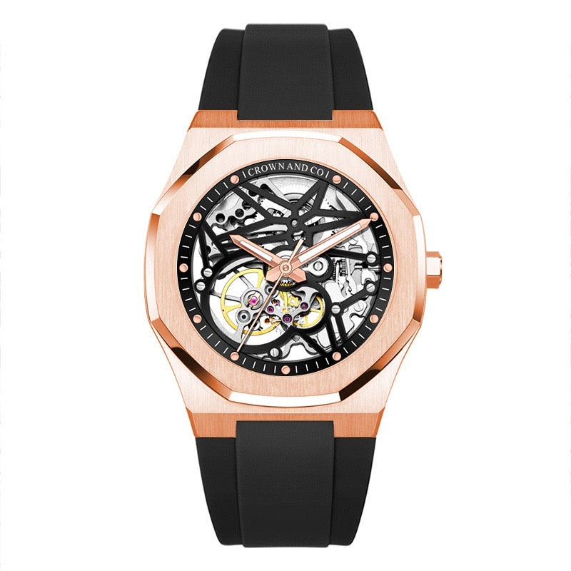 The Rose skeleton 41mm | Rubber strap