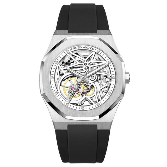 Ocho series Skeleton white dial 41mm | Rubber strap