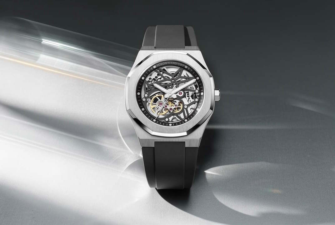 Ocho series Skeleton Black dial 41| Black Rubber strap