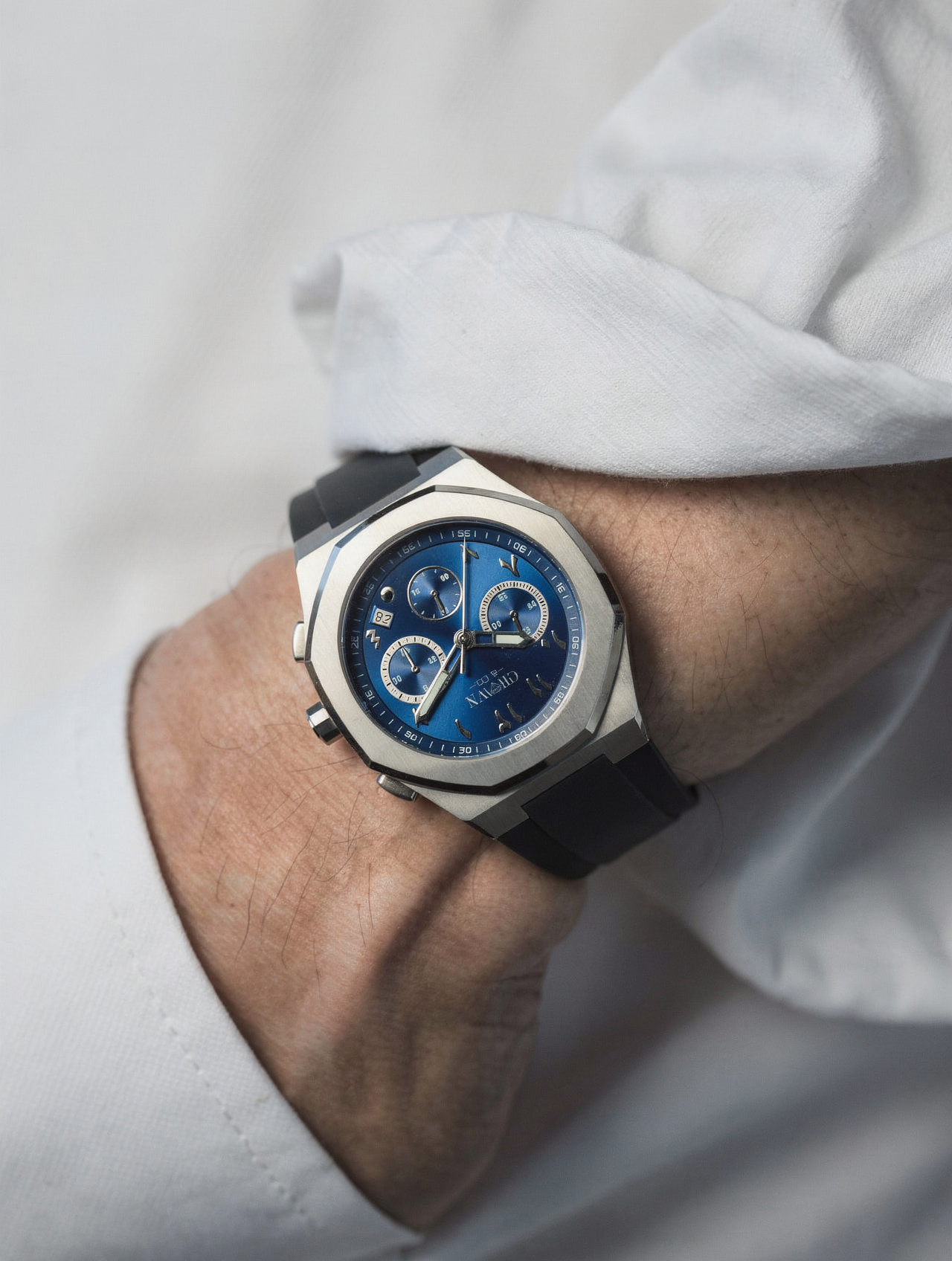 Ocho Series Arabic Navy Blue dial 41mm | Rubber strap