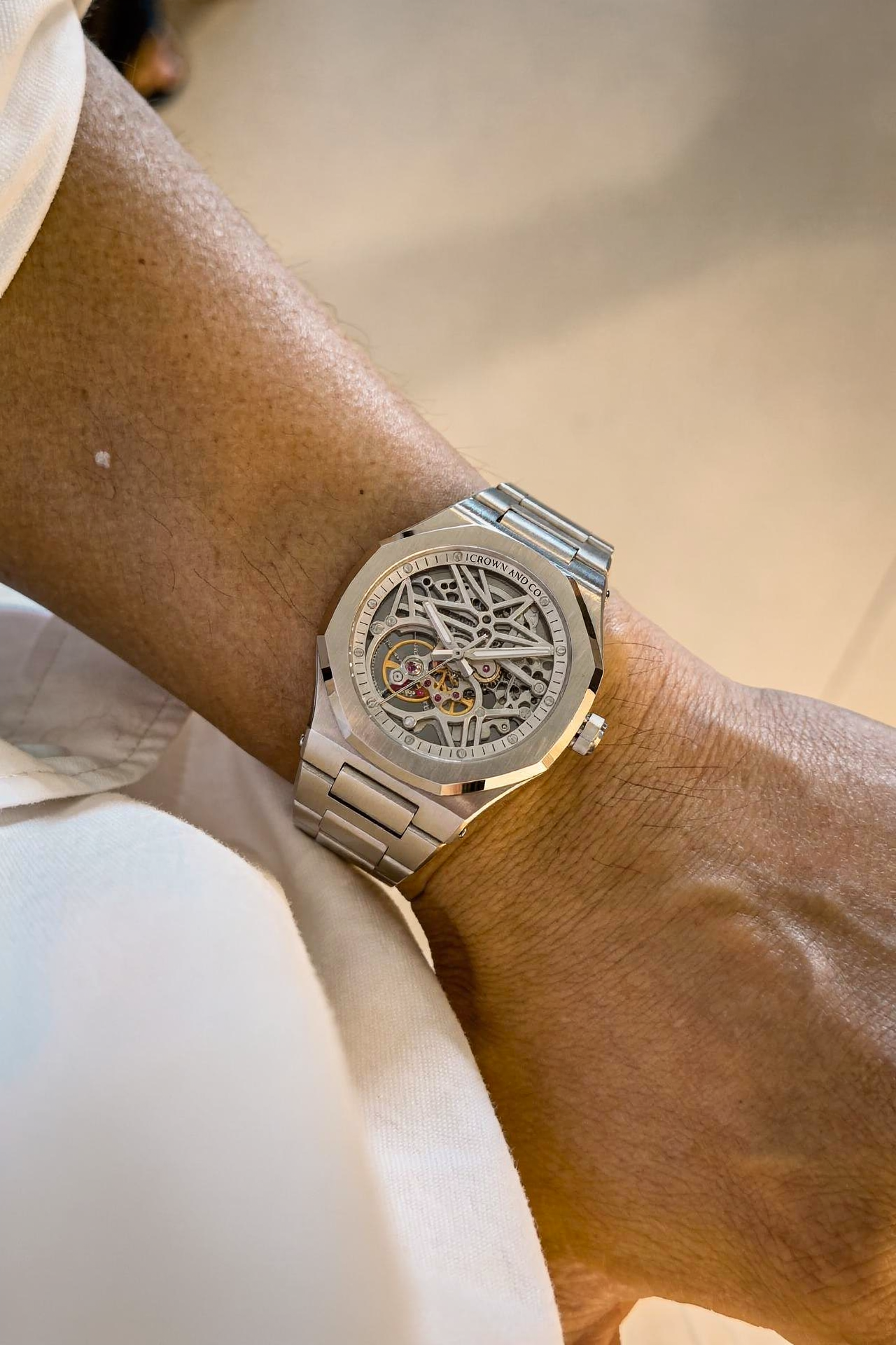 Ocho series Skeleton white dial 41mm