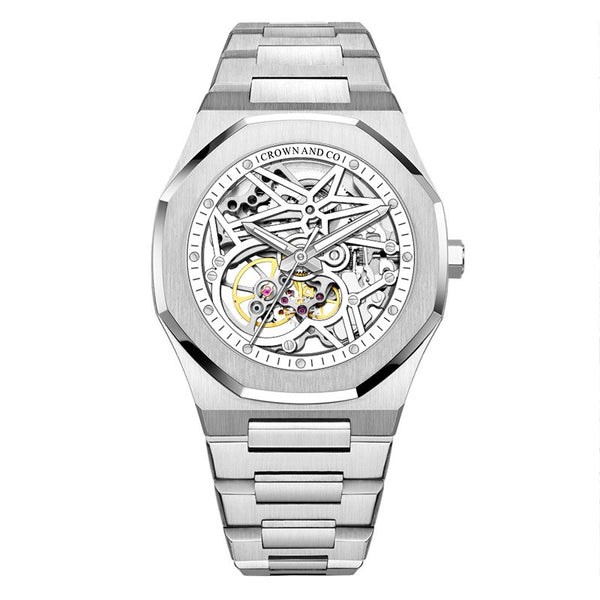 Ocho series Skeleton white dial 41