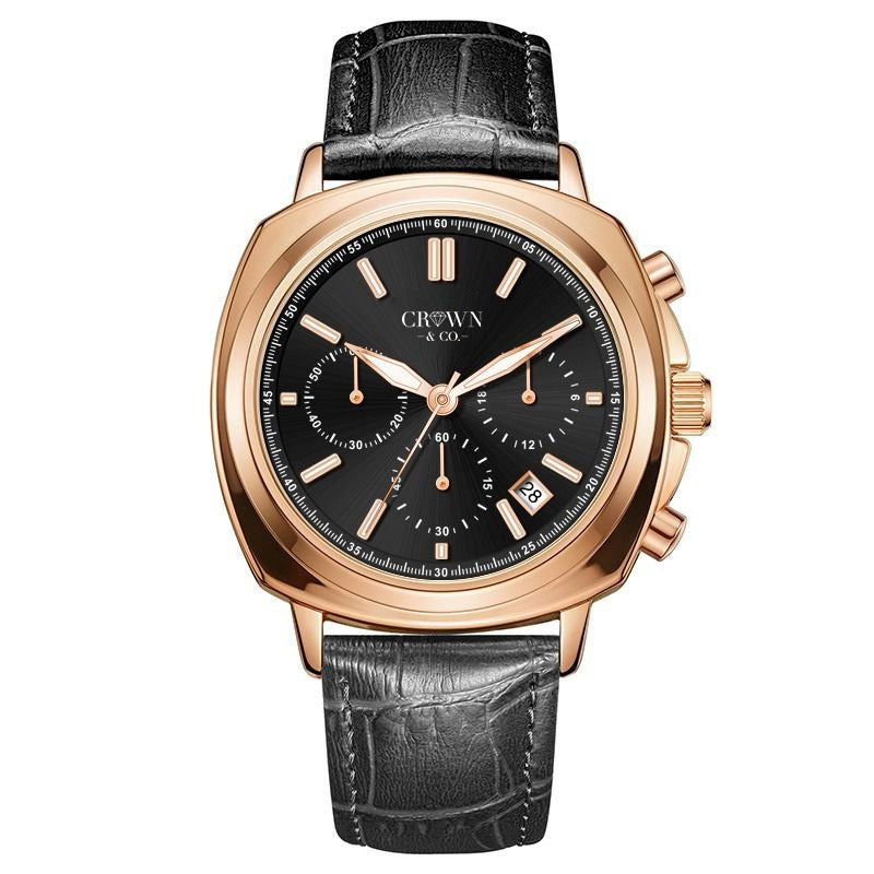 Crown series rose black dial