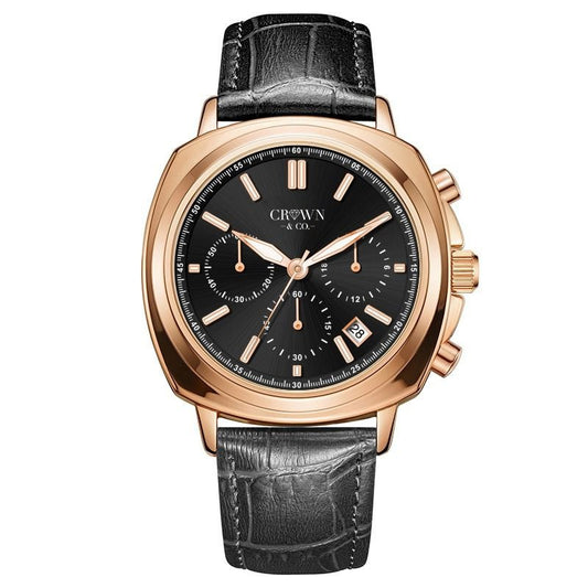 Crown series rose black dial