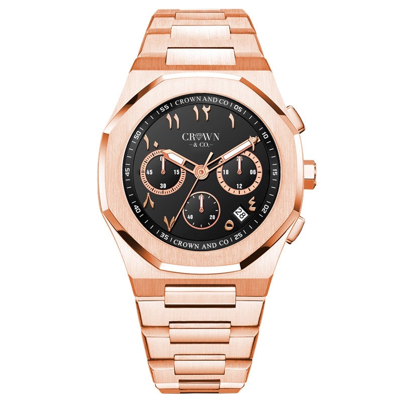 Ocho Series Rose Black Arabic dial 41mm