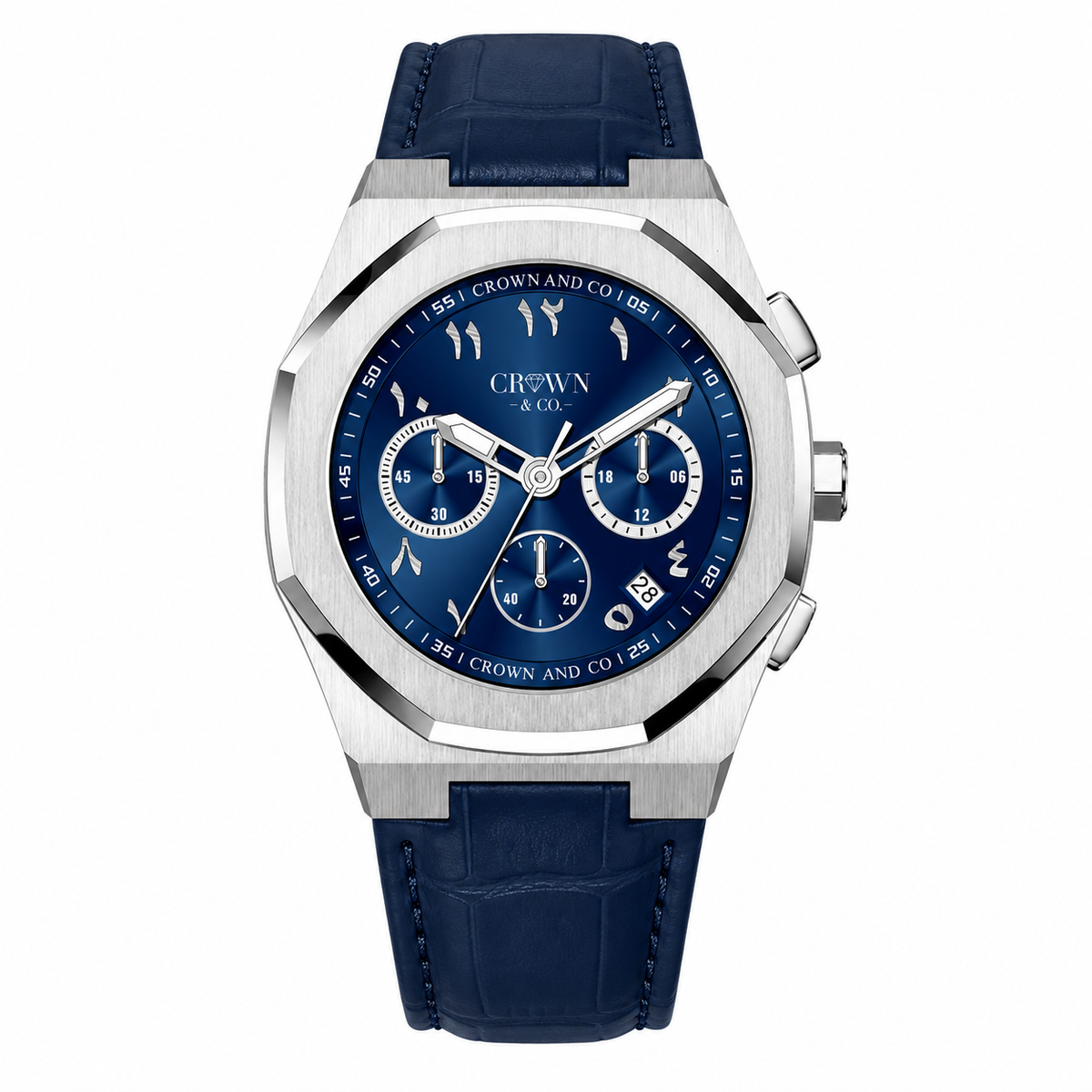 Ocho Series Arabic Navy Blue dial 41| Blue leather strap