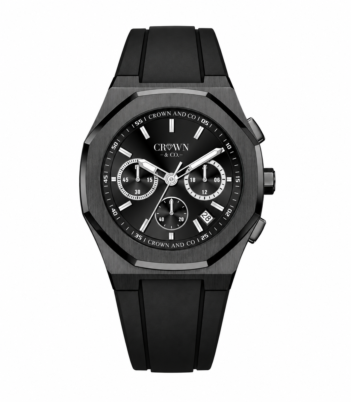 Ocho Series Triple Black 41 Rubber Strap| Black Friday Exclusive