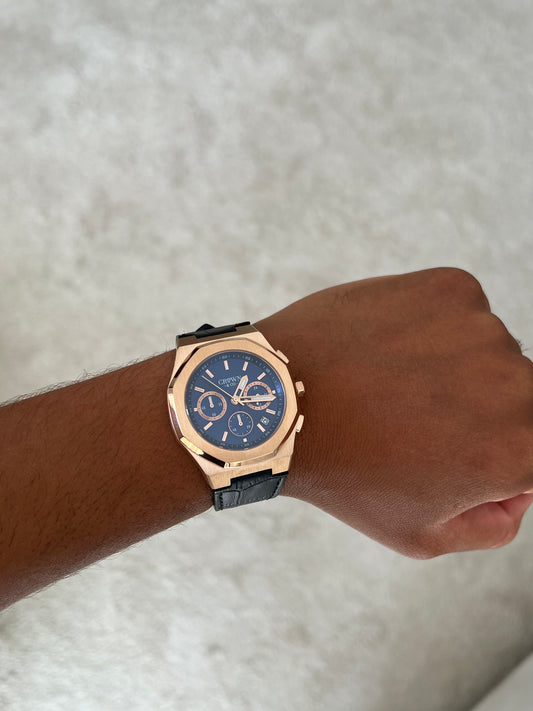 Ocho series rose deep blue 41mm | Leather strap