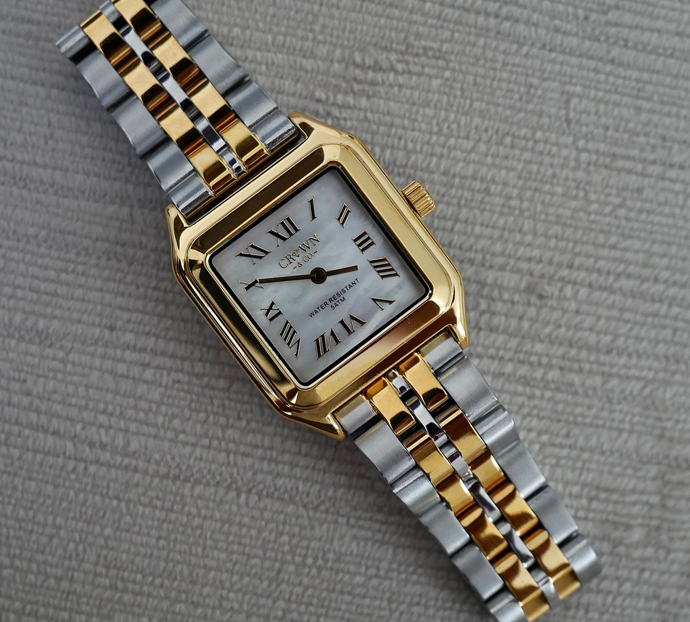 The Crown square Steel & Yellow gold