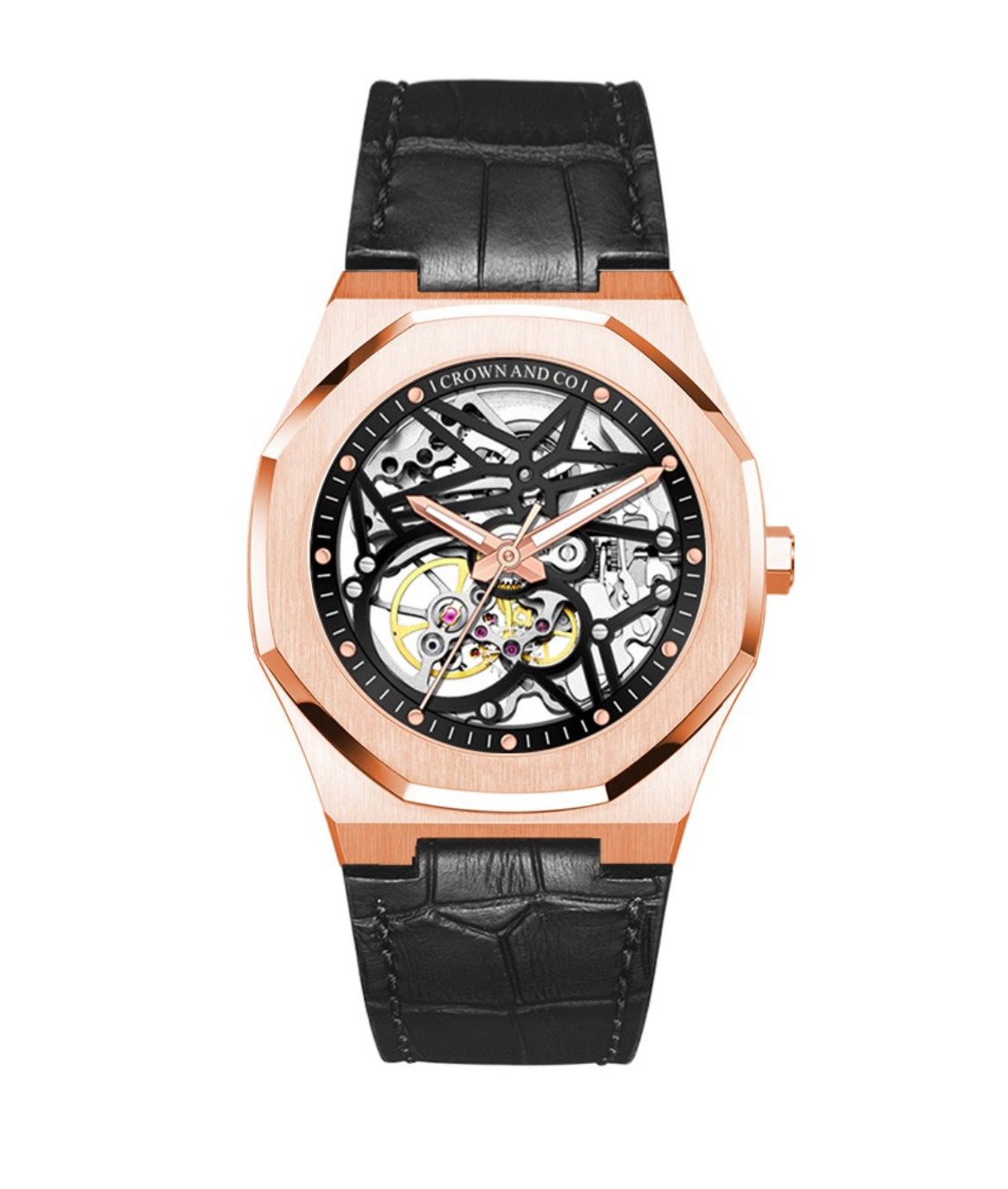 The Rose skeleton 41mm | Leather strap