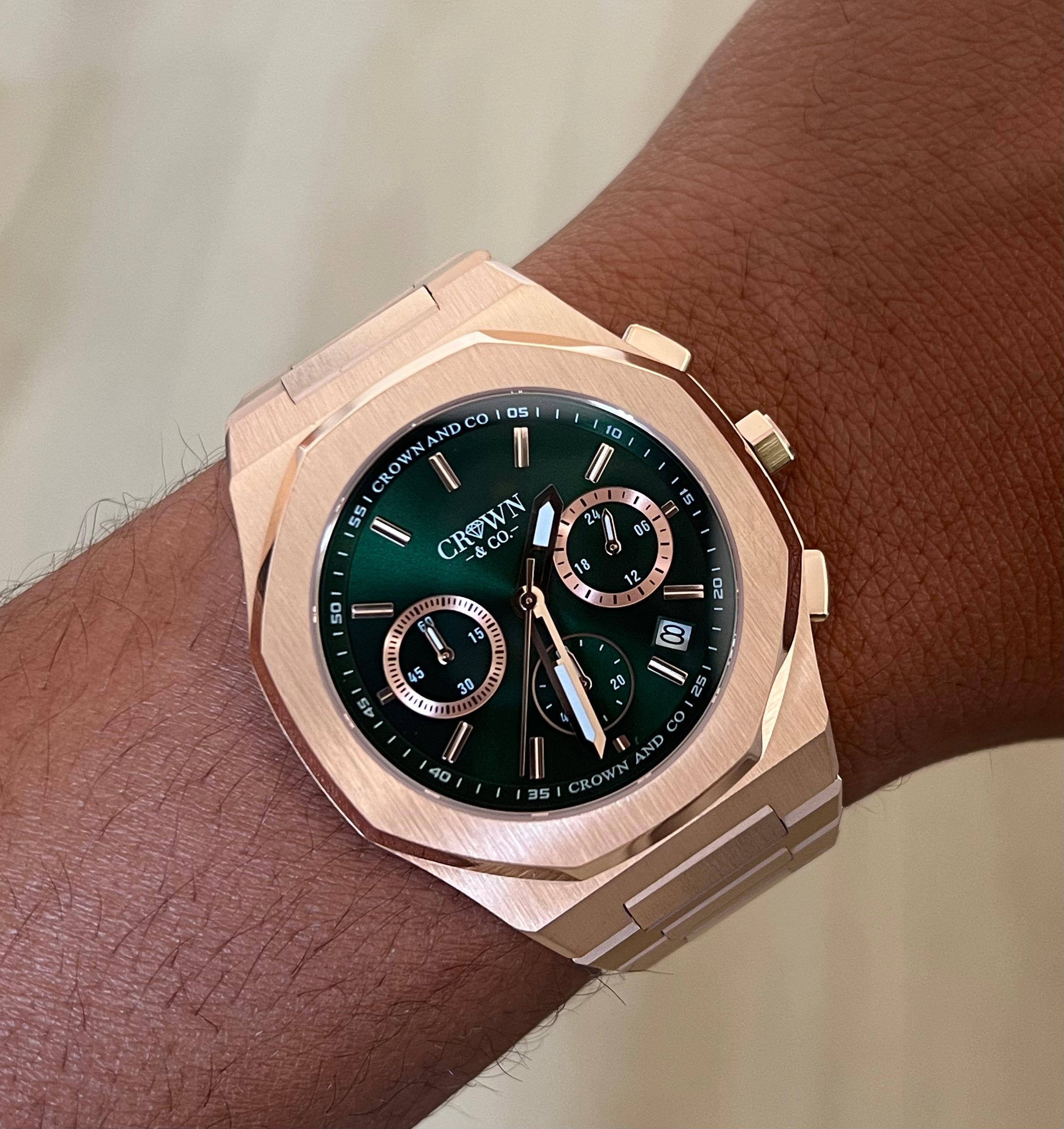 Ocho Series Emerald Dial Rose Gold 41mm