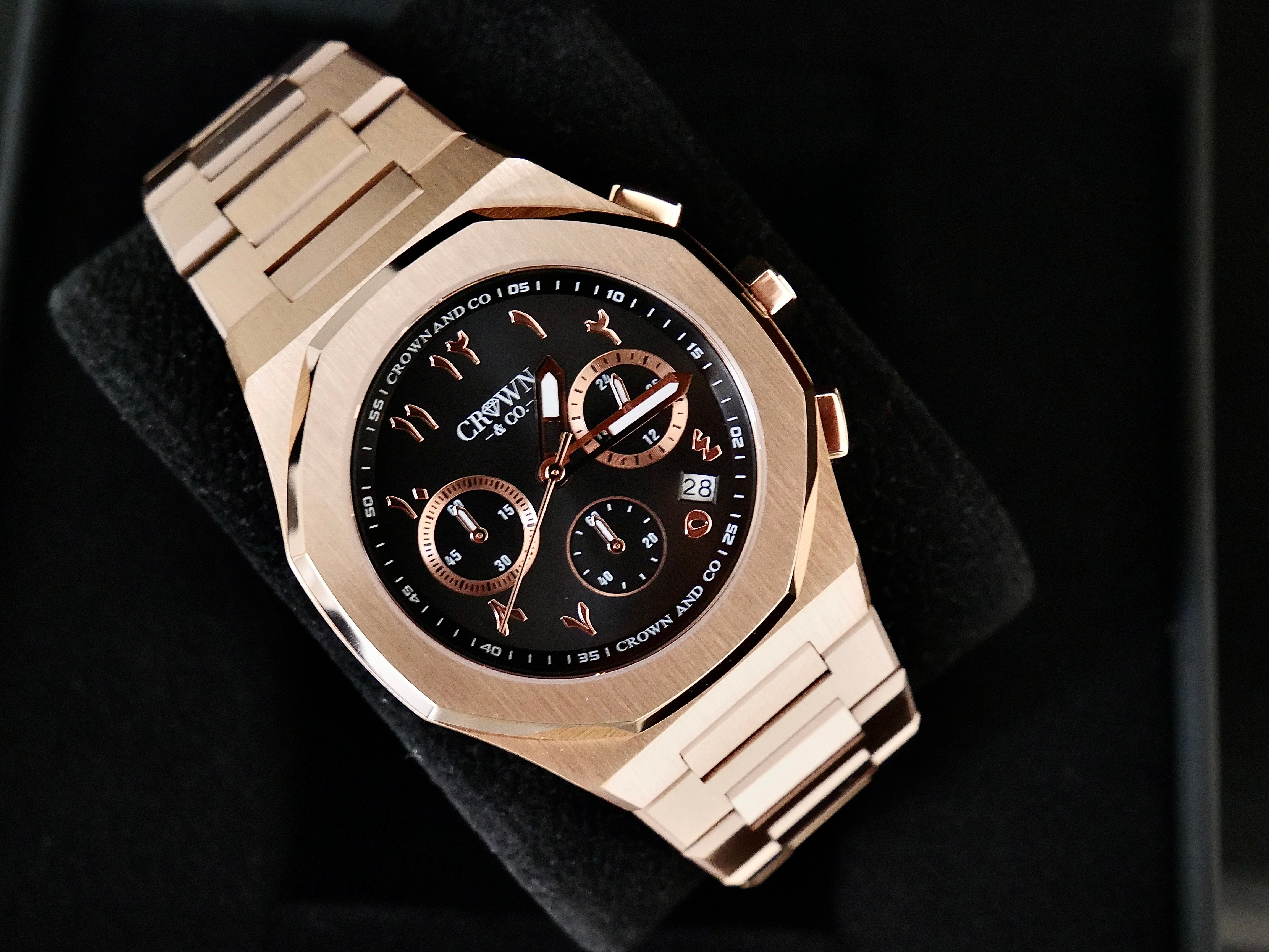 Ocho Series Rose Black Arabic dial 41mm