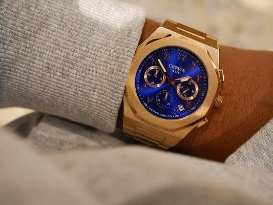 Ocho series Rose Deep Blue arabic dial 41mm