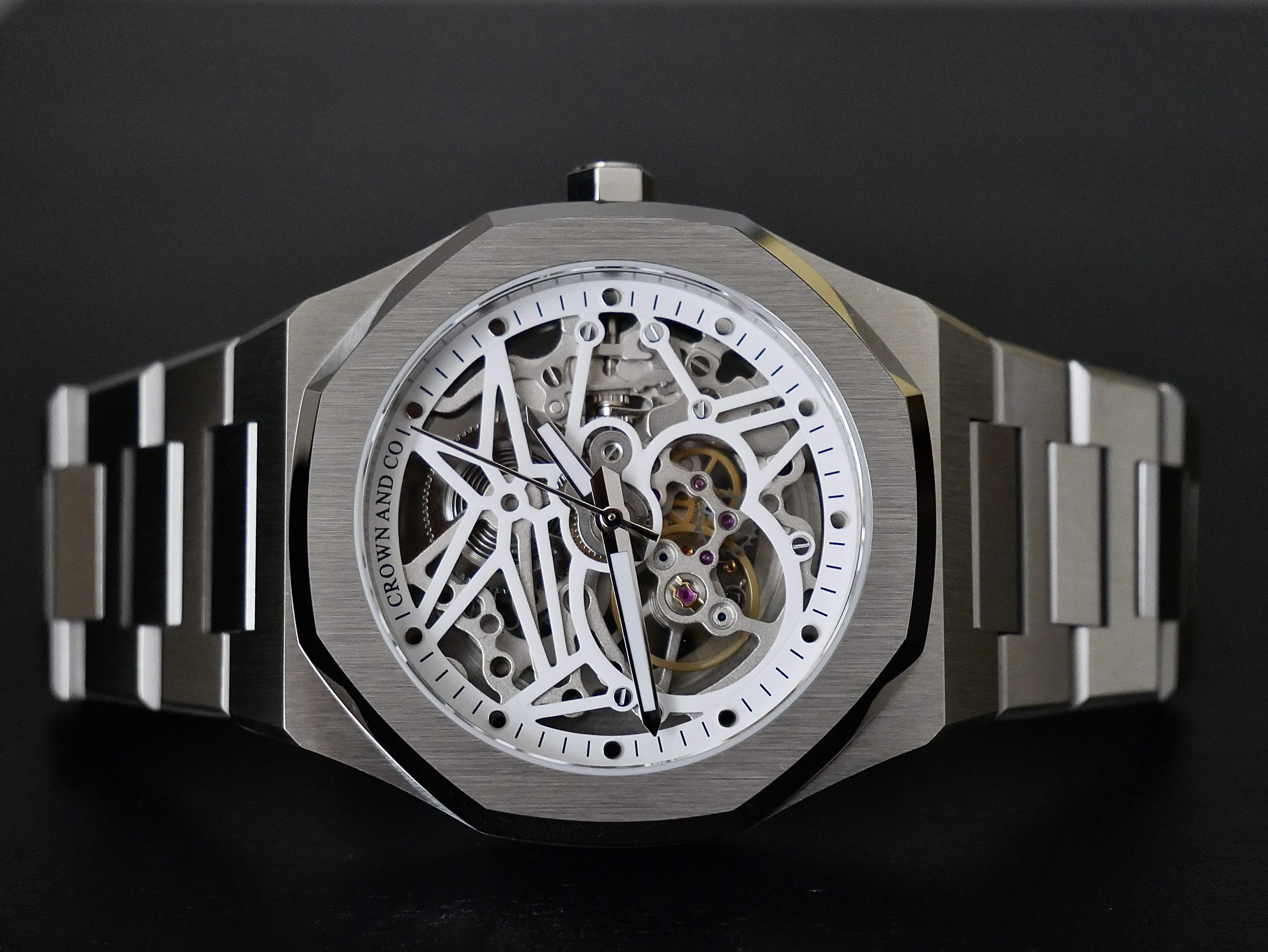 Ocho series Skeleton white dial 41