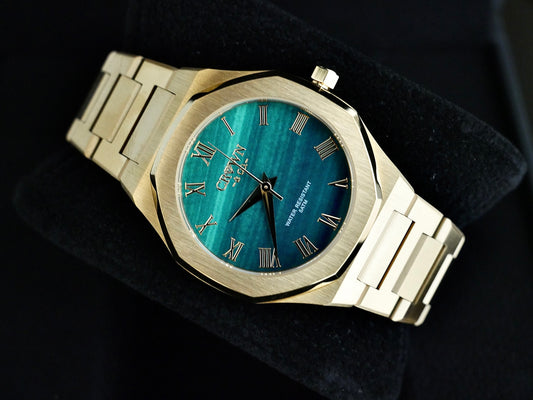 Ocho Series 34mm Green Malachite dial "designed for the smaller wrist"