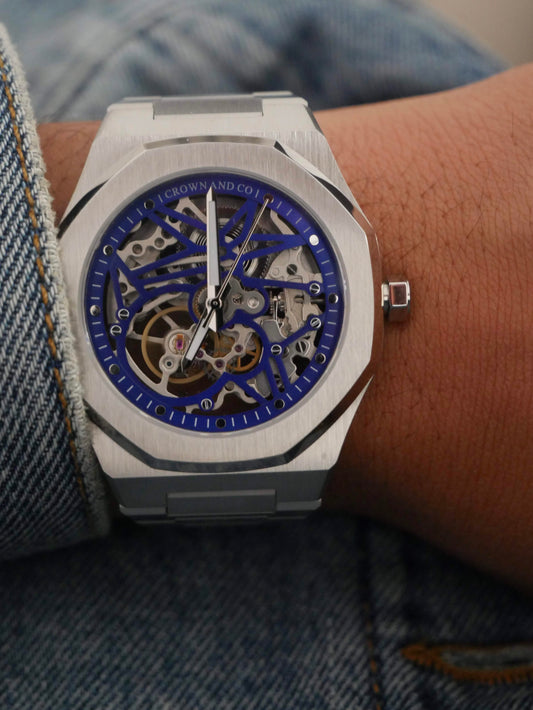 Ocho series skeleton Blue dial 41mm