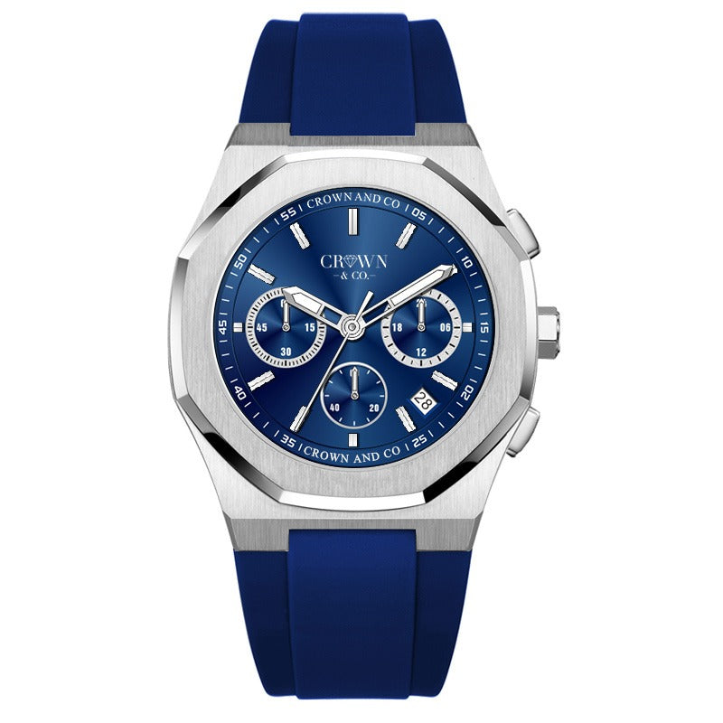 The Ocho series Navy Blue dial 41mm | Blue Rubber strap