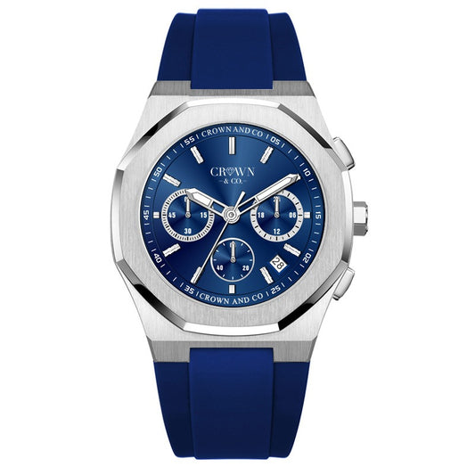 The Ocho series Navy Blue dial 41mm | Blue Rubber strap