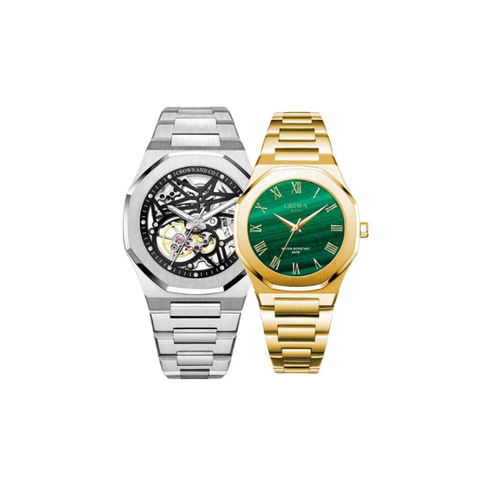 Ocho series Skeleton Black X Ocho series malachite 34mm