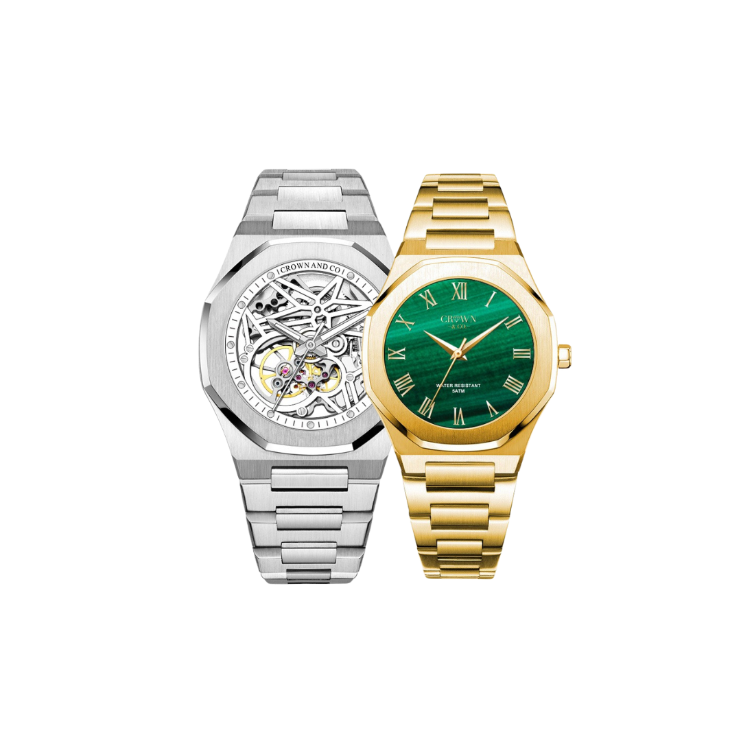 Ocho Series Skeleton white X Ocho series malachite 34mm