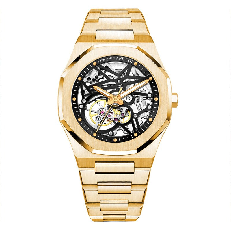 Ocho Series yellow gold Skeleton Black dial 41