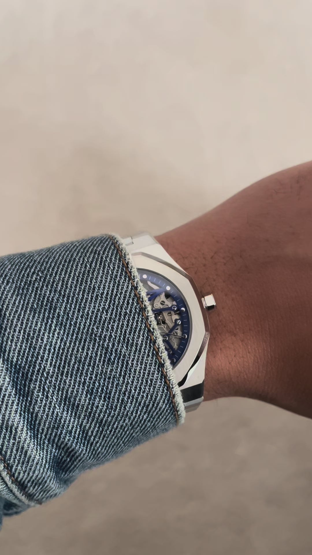 ルグランブルー　ラインストーンスカルタンクトップ Blue Rose Gold | Longitude Automatic Skeleton – Thomas Earnshaw