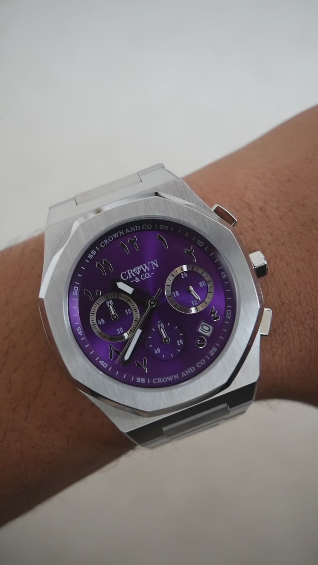 Ocho series Royal Purple Arabic dial