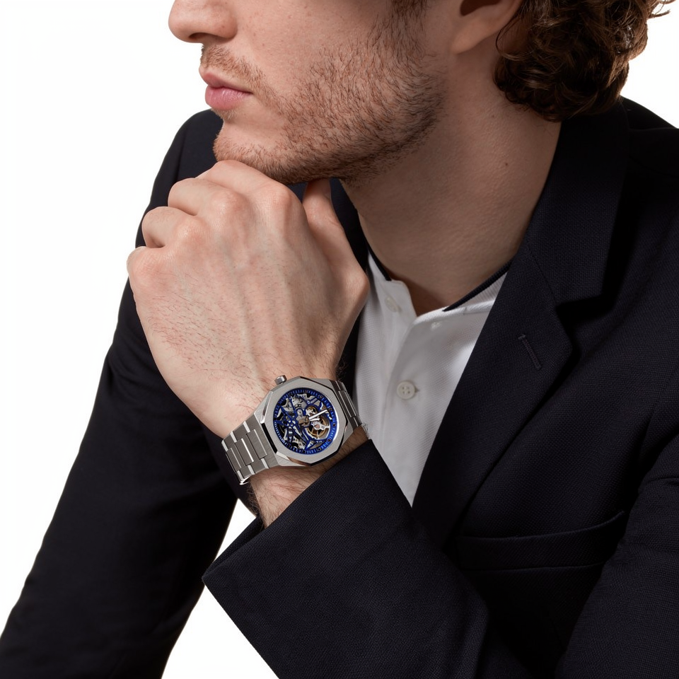 Ocho series skeleton Blue dial 41mm